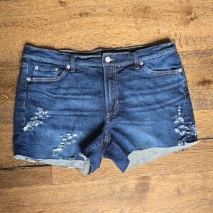 Banana Republic Dark Blue Distressed Jean Shorts Sz 31/12